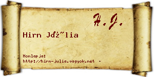 Hirn Júlia névjegykártya